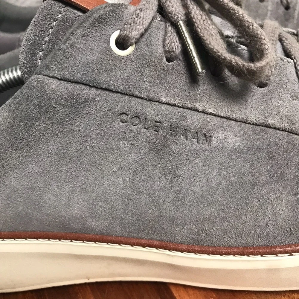 Cole Haan GrandPro TopSpin Sneaker Means 13M Gray Suede Low‎ Top Tennis Shoes